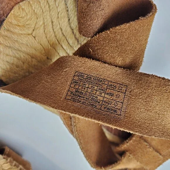 UGG Australia Mila Gladiator Espadrille Sandals Womens Size 8 Suede Chestnut - Picture 9 of 10